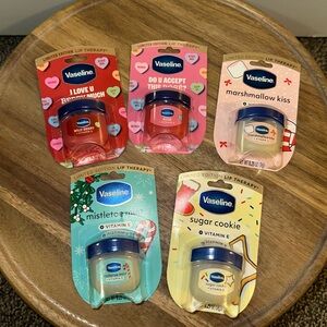 NEW Mini Vaseline Lip Therapy Valentine’s Day & Holiday Limited Edition Set of 5